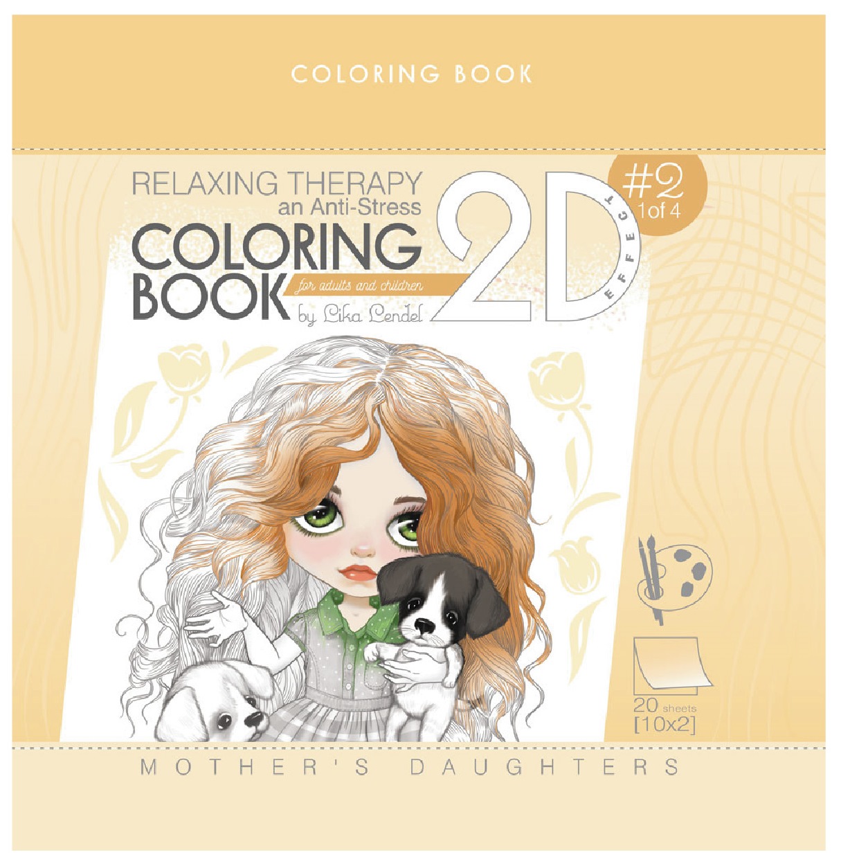Image of Kolorowanka antystresowa 200x200 20 kartek usztywniana 2D brokat Mother's Daughte