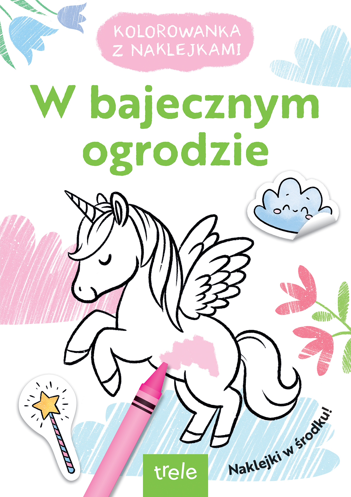 Image of W bajecznym ogrodzie. Kolorowanka z naklejkami