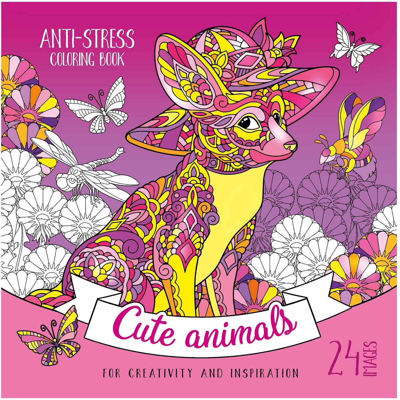 Image of Kolorowanka antystresowa 200x200 12 kartek BR Cute animals