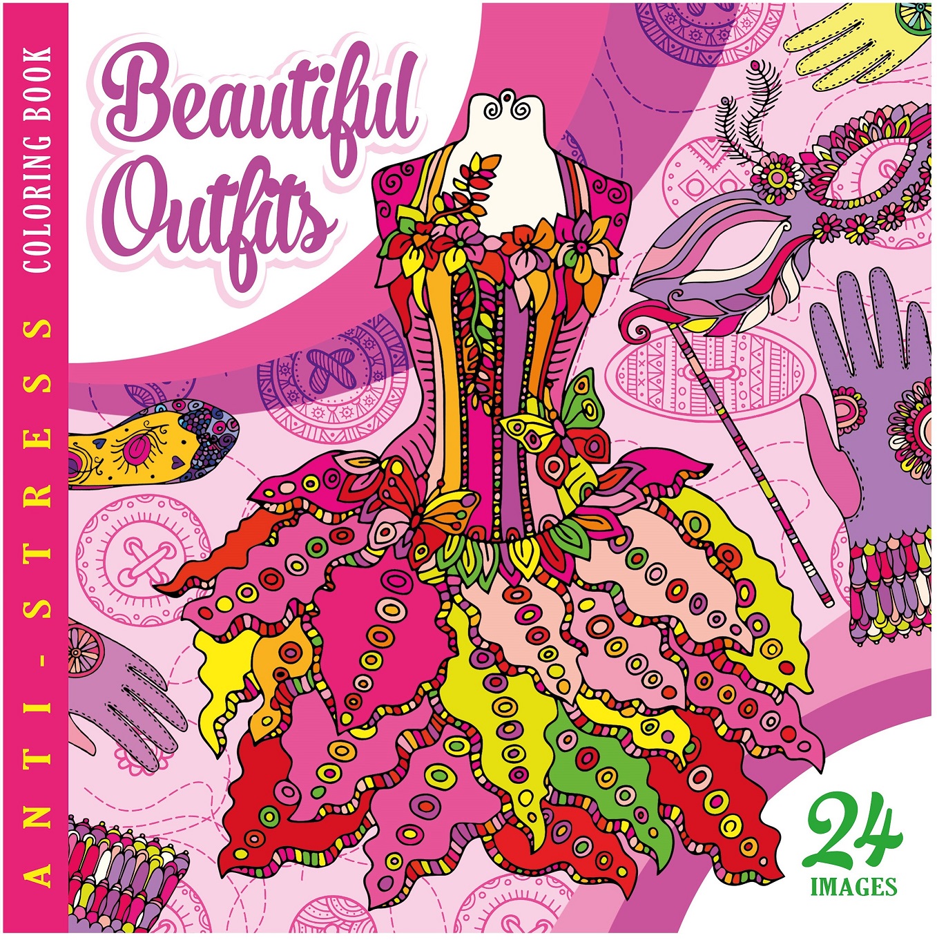 Image of Kolorowanka antystresowa 200x200 12 kartek BR Beautiful Outfits