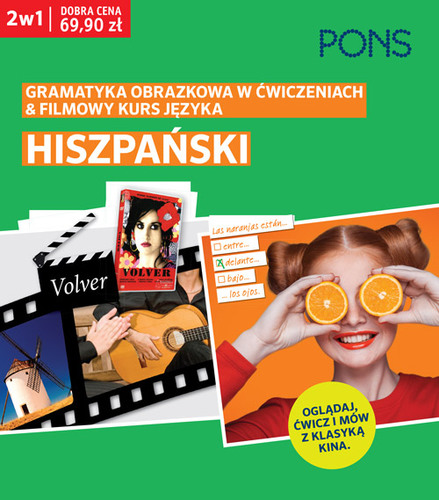 Image of Oglądaj, ćwicz i mów z klasyką kina Gramatyka obrazkowa w ćwiczeniach i filmowy kurs języka hiszpańskiego PONS Dwie książki w pakiecie