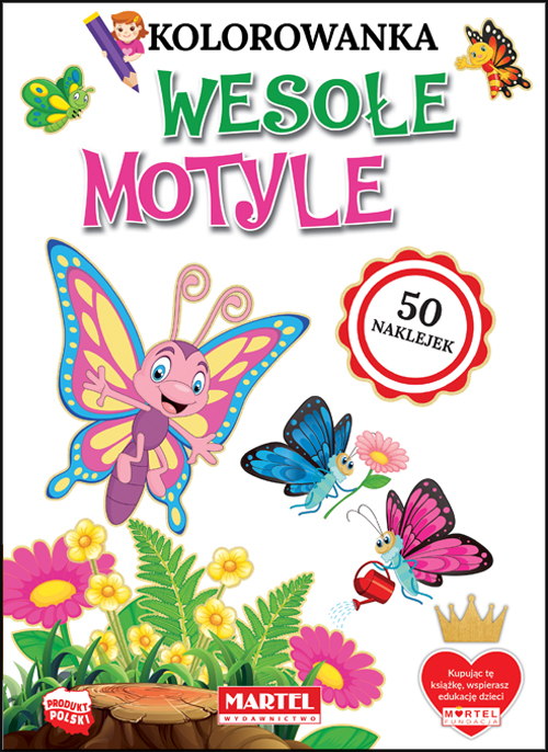 Image of Wesołe motyle. Kolorowanki z naklejkami