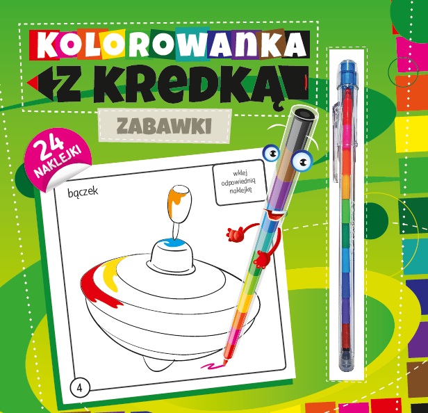 Image of Kolorowanka z kredką. Zabawki