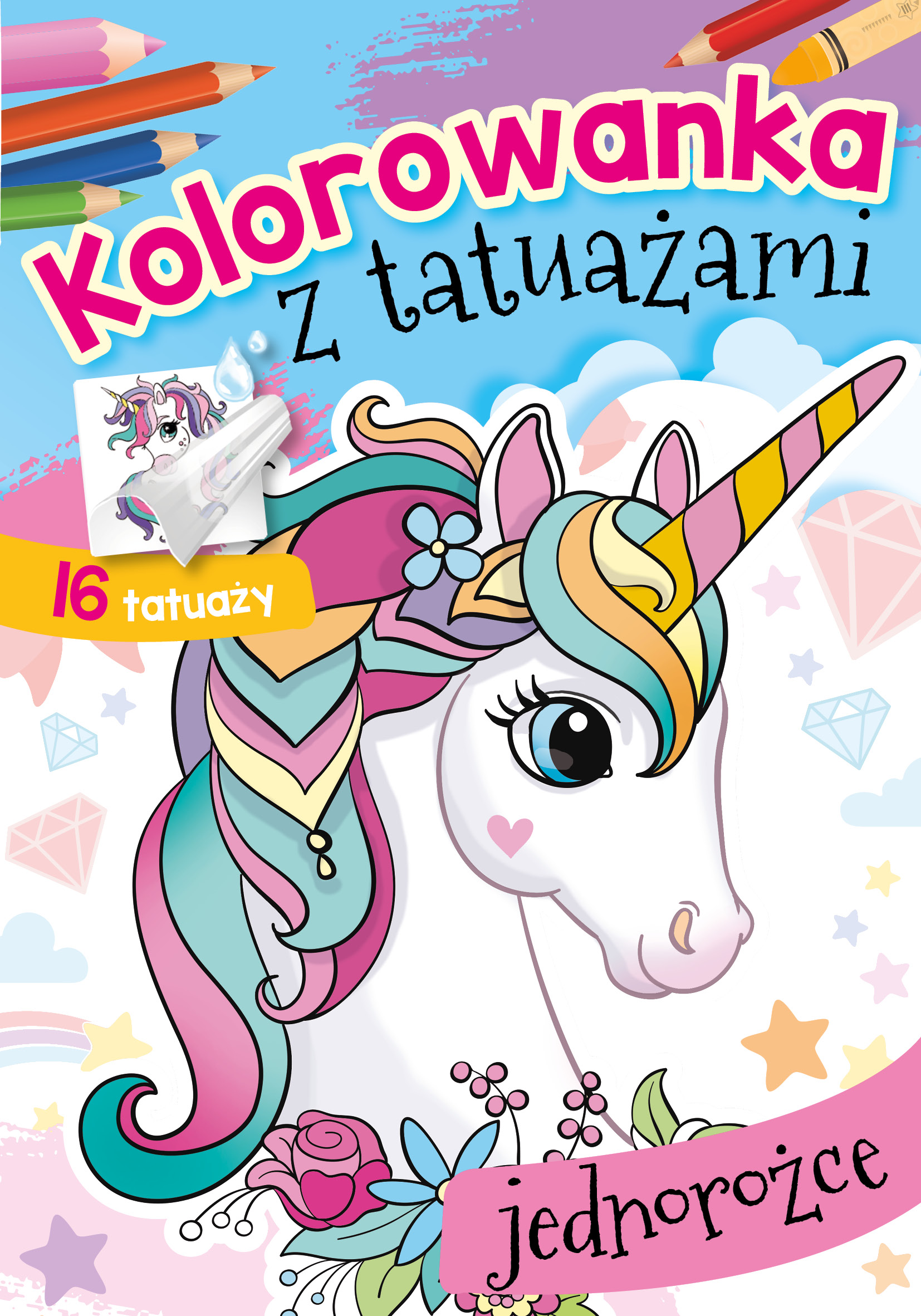 Image of Jednorożce. Kolorowanka z tatuażami
