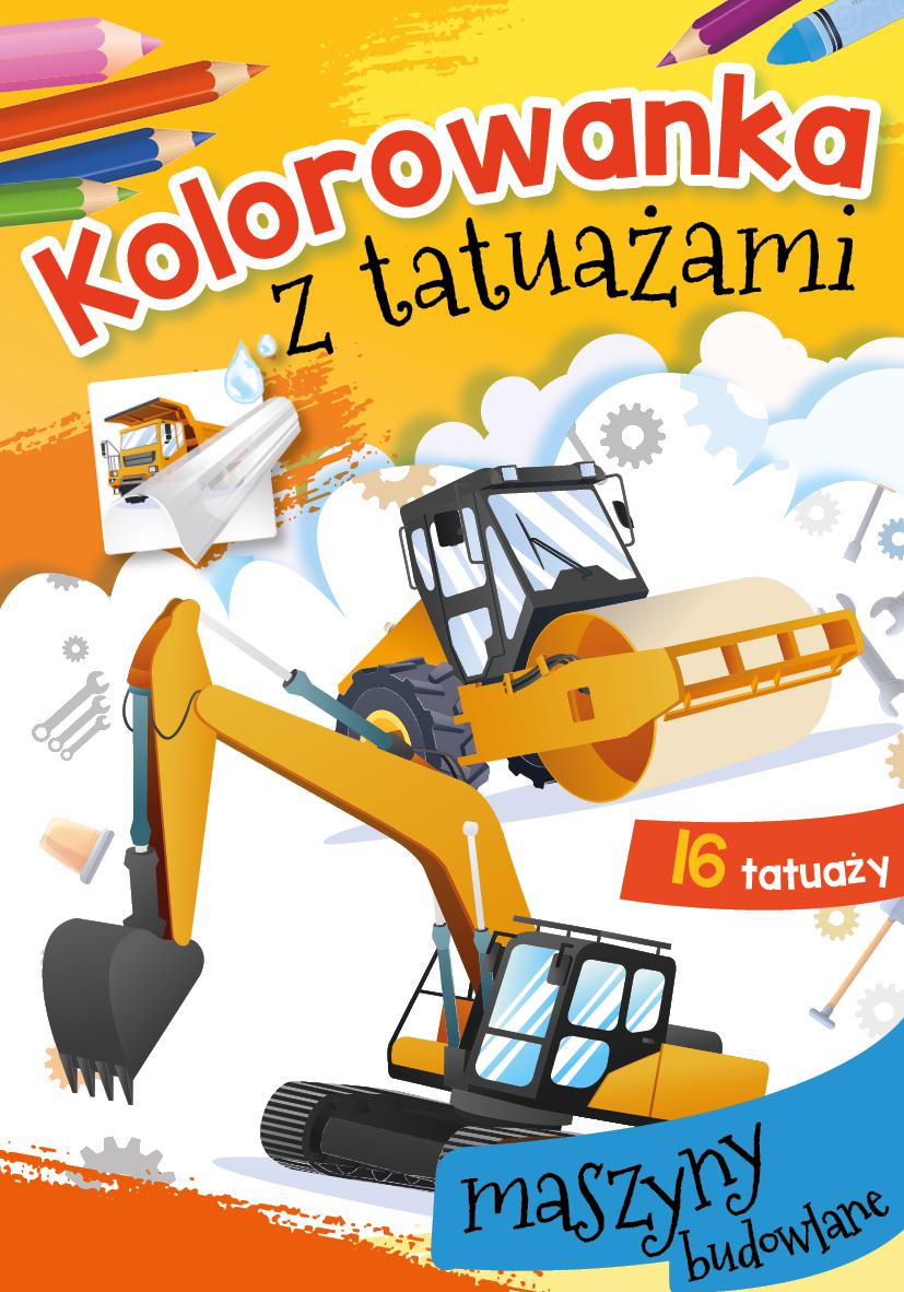 Image of Maszyny budowlane. Kolorowanka z tatuażami