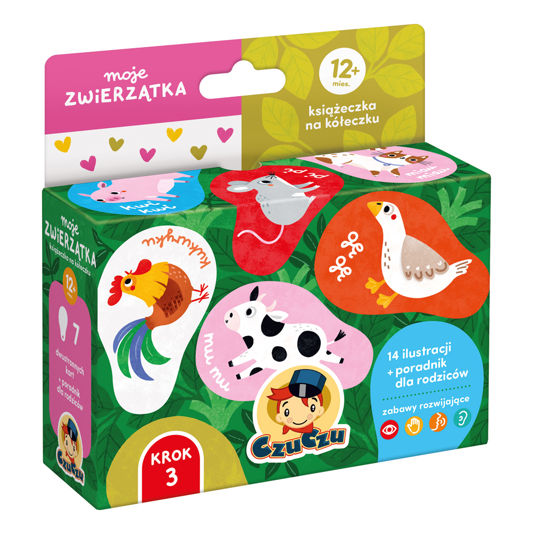 Image of Moje zwierzątka Książeczka na kółeczku dla dzieci 12 mies.CzuCzu