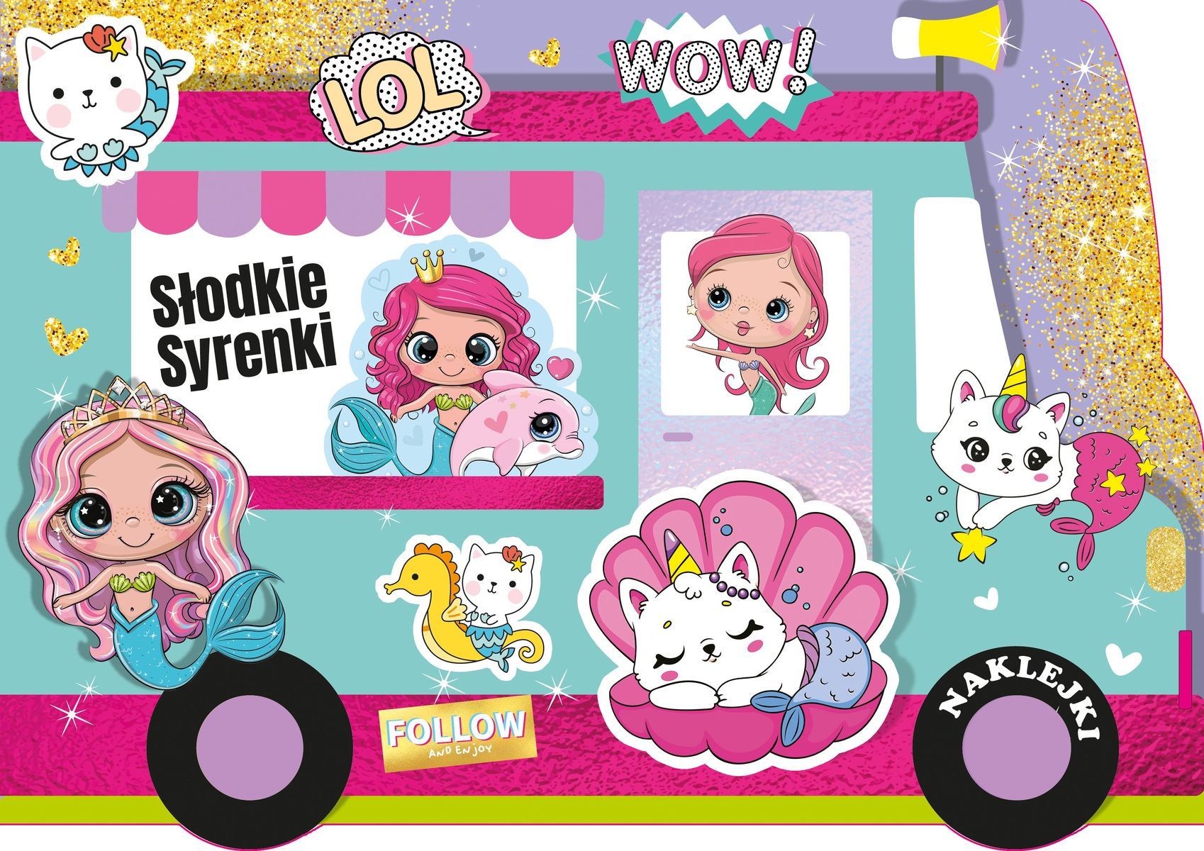 Image of Słodkie syrenki. Kolorowanka z wykrojnika