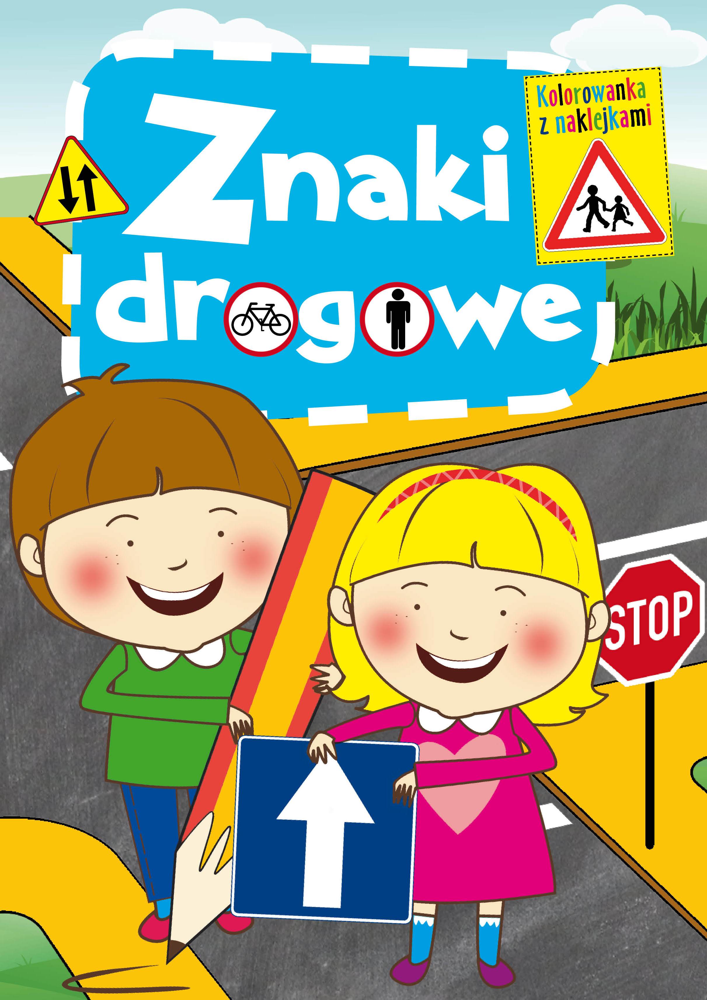 Image of Znaki drogowe kolorowanka z naklejkami