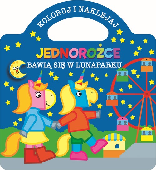 Image of Koloruj i naklejaj. Jednorożce bawią się w lunaparku