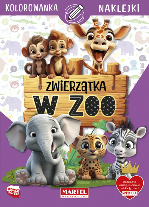 Image of Zwierzątka w zoo. Kolorowanka z naklejkami