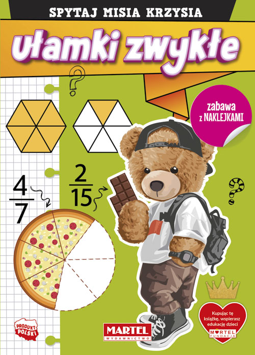 Image of Ułamki zwykłe z naklejkami. Spytaj Misia Krzysia