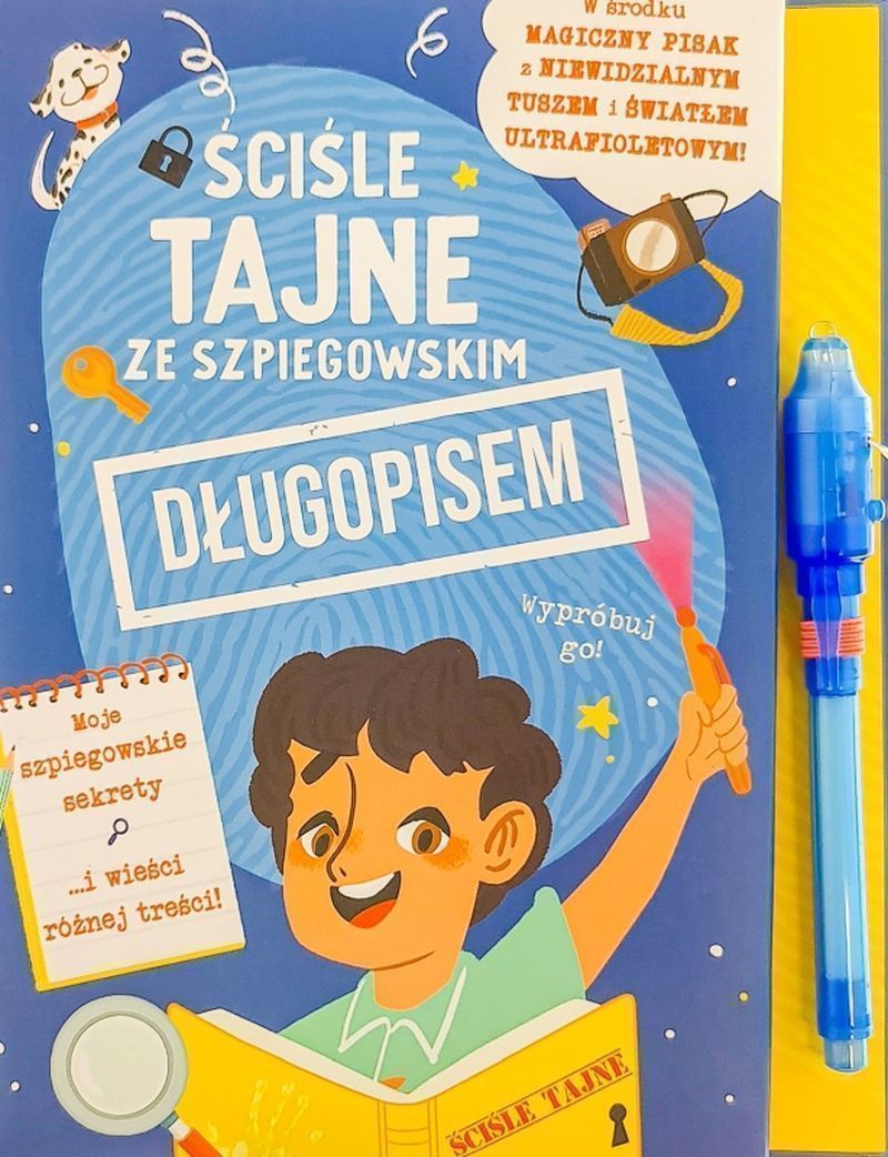 Image of Ściśle tajne ze szpiegowskim długopisem. Sekretnik dla chłopców