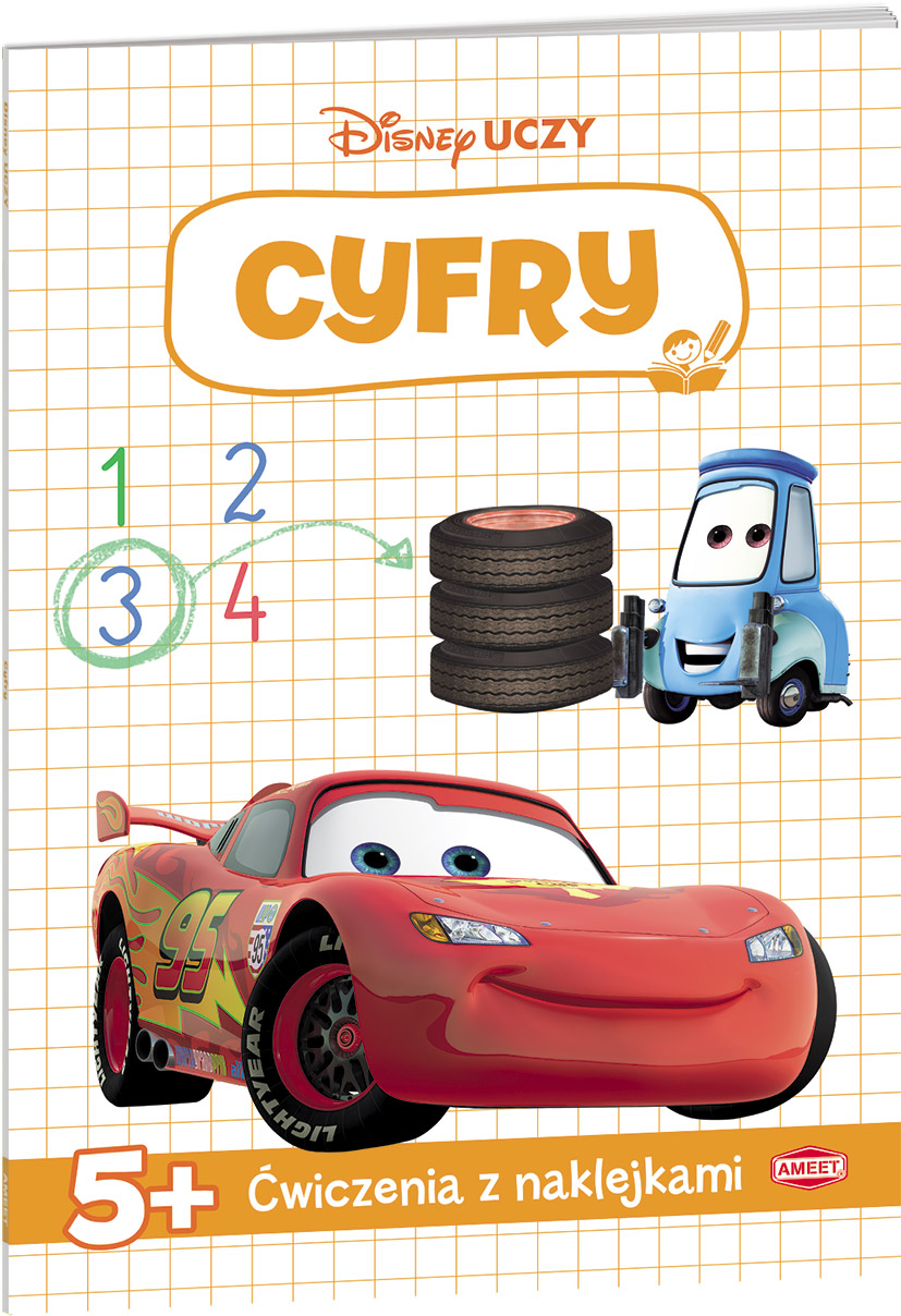 Image of Disney uczy Auta Ćwiczenia z naklejkami Cyfry UDN-2