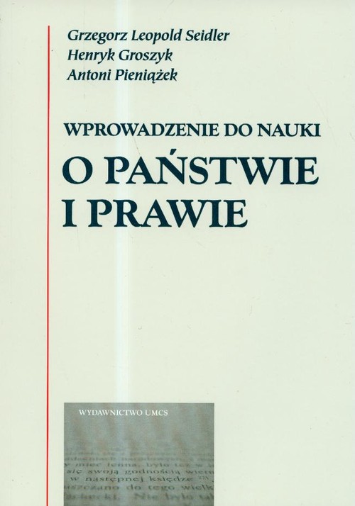 Image of Wprowadzenie do nauki o państwie i prawie