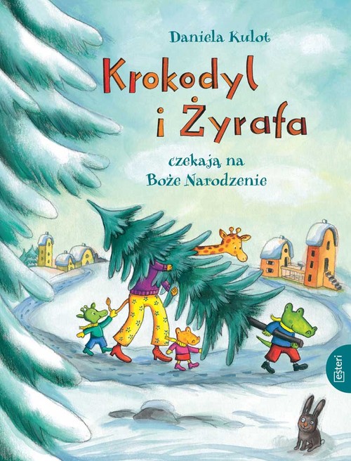 Image of Krokodyl i żyrafa czekają na Boże Narodzenie