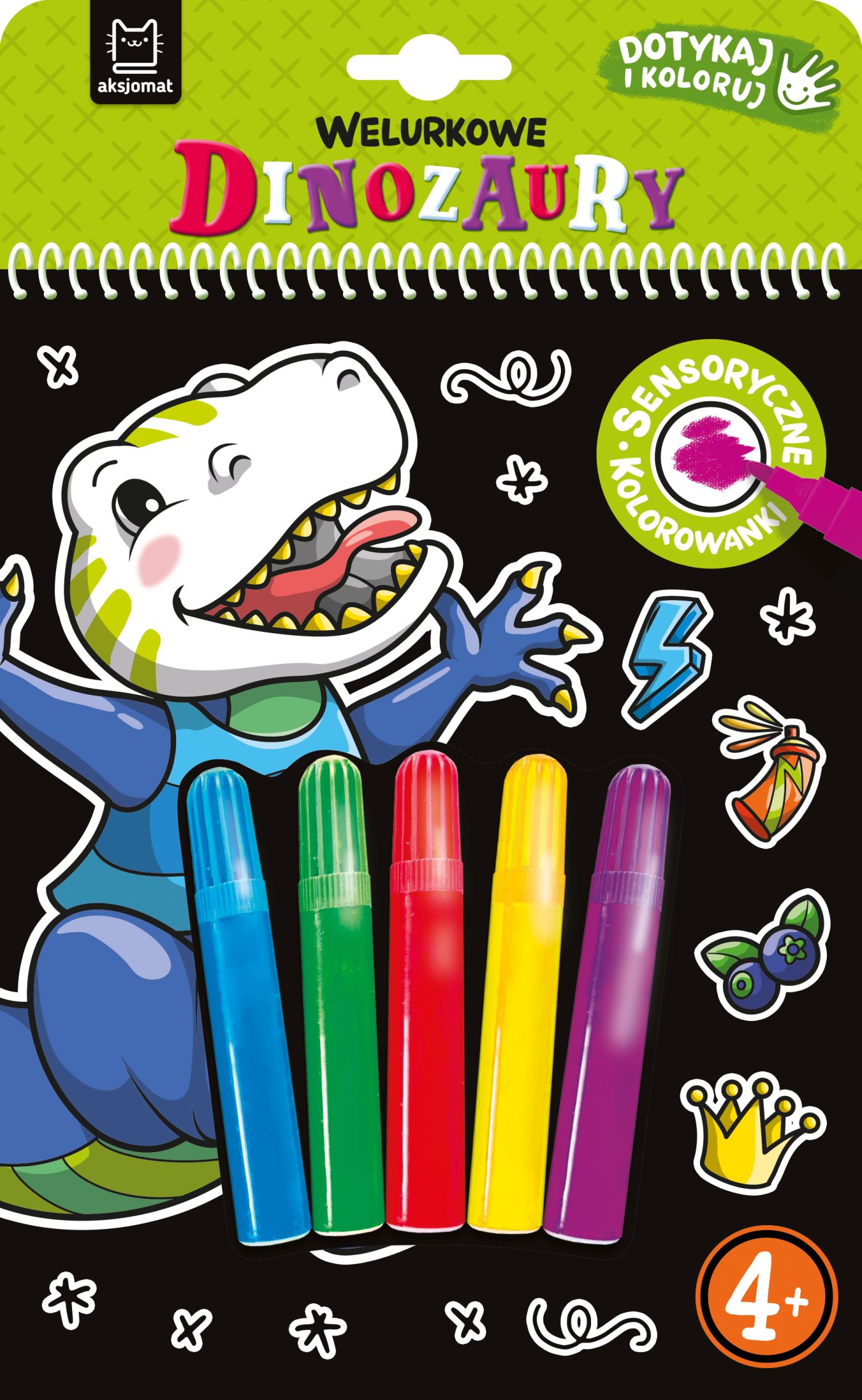 Image of Welurkowe dinozaury Dotykaj i koloruj