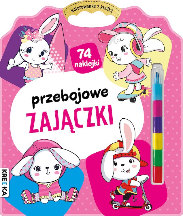 Image of Przebojowe zajączki. Kolorowanka z kredką