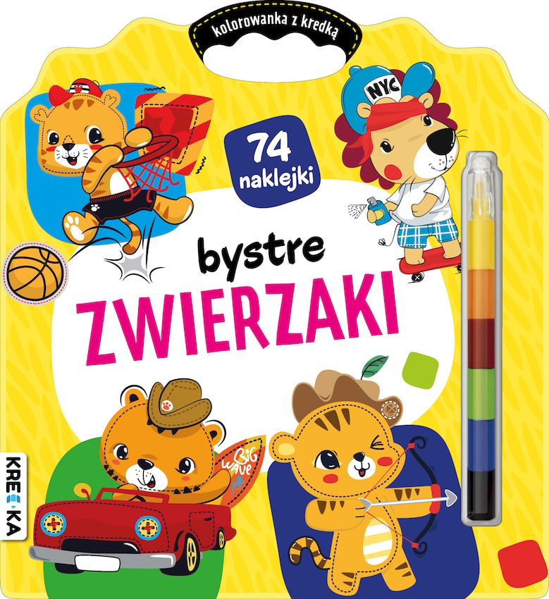 Image of Bystre zwierzaki. Kolorowanka z kredką