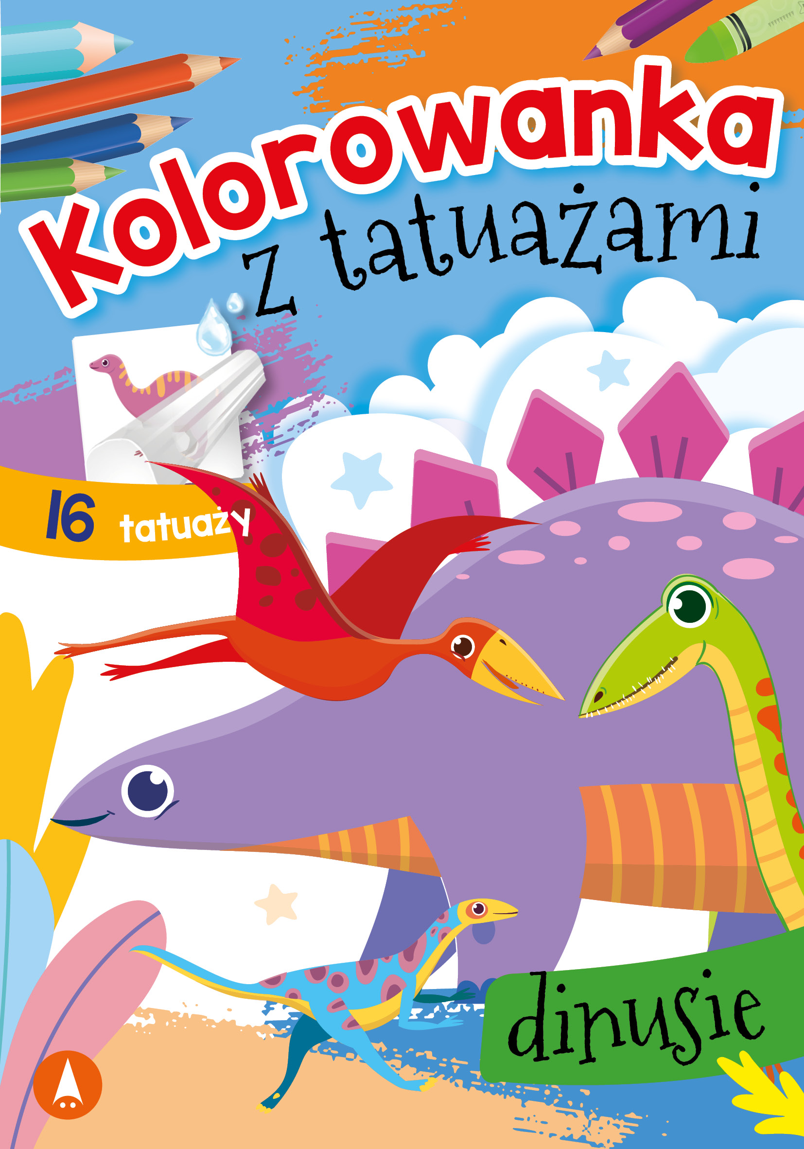 Image of Dinusie. Kolorowanka z tatuażami
