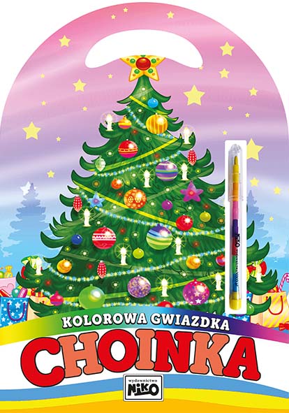 Image of Choinka. Kolorowa gwiazdka