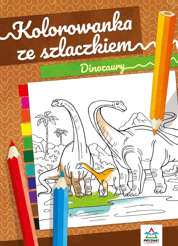 Image of Dinozaury. Kolorowanka ze szlaczkiem