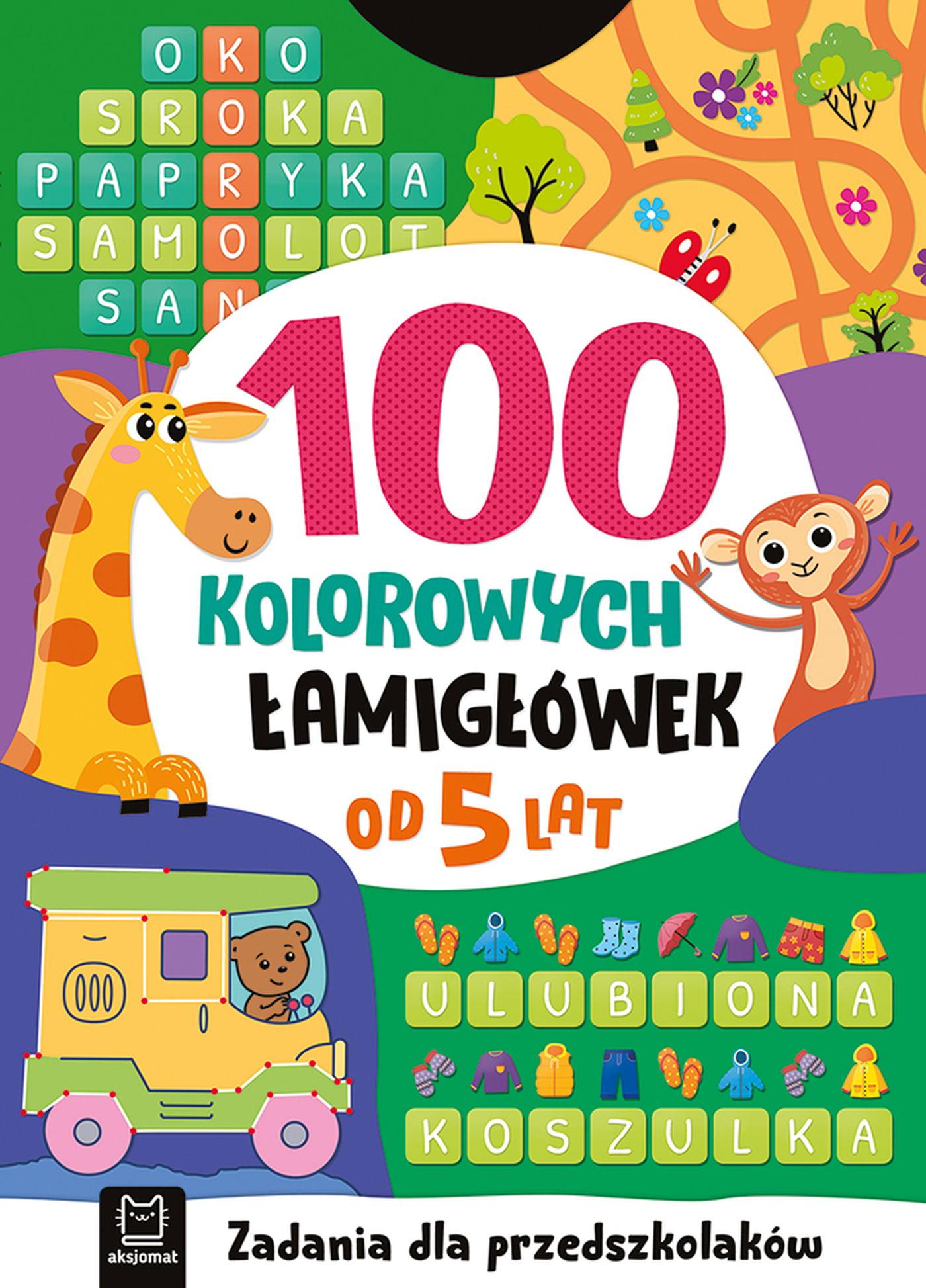Image of 100 kolorowych łamigłówek. Zadania dla przedszkolaków. Od 5 lat