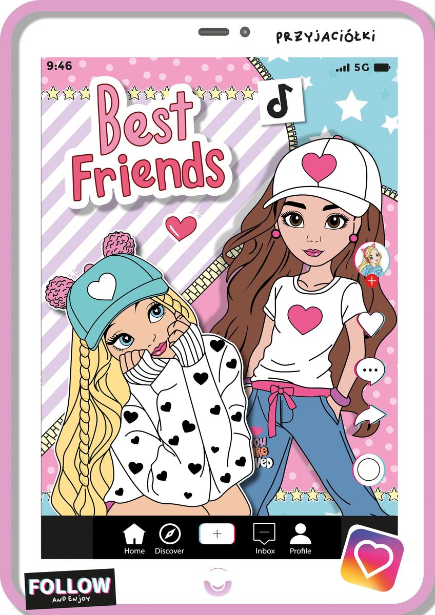 Image of Best friends. Kolorowanka z wykrojnika