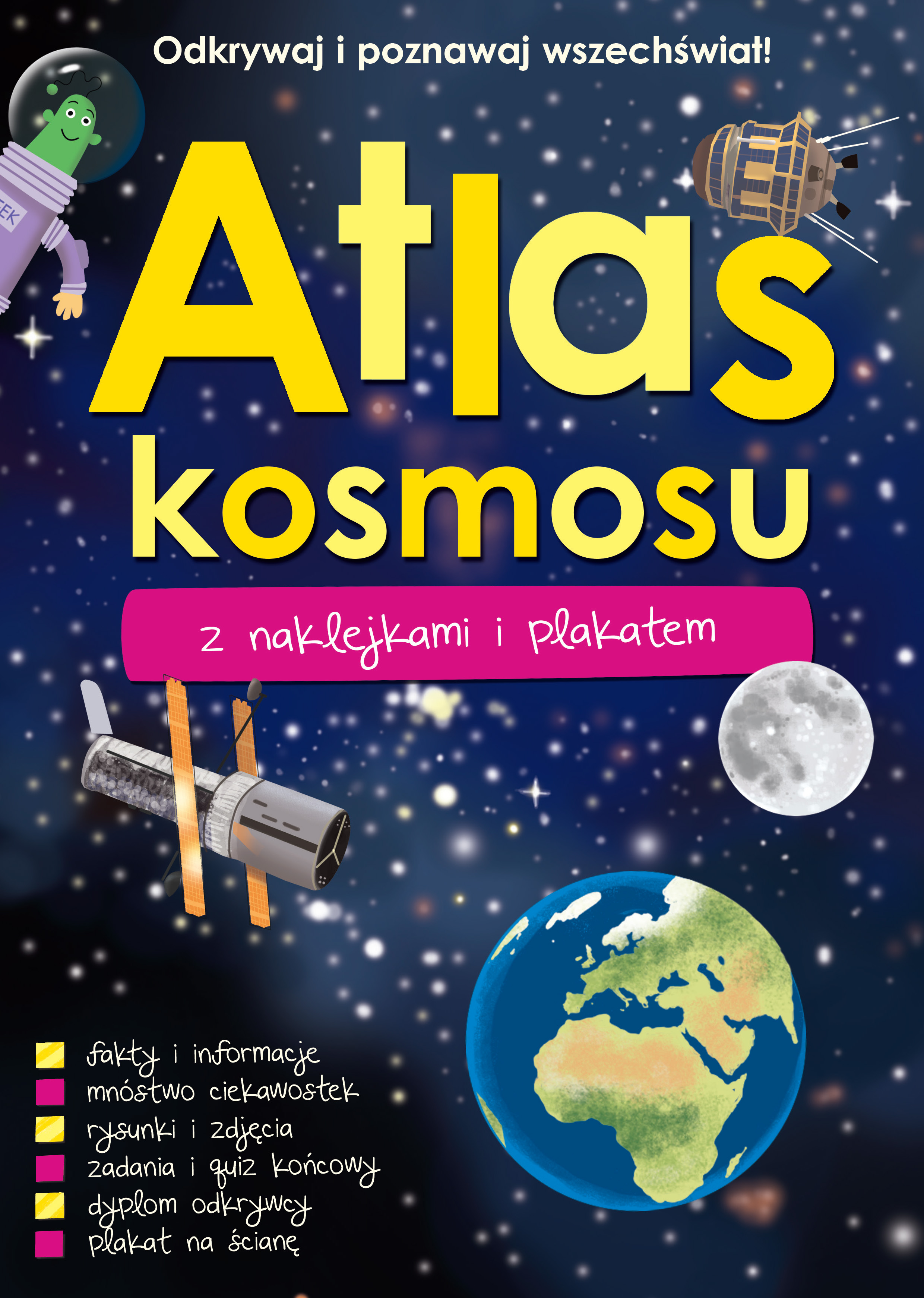 Image of Atlas kosmosu z naklejkami i plakatem
