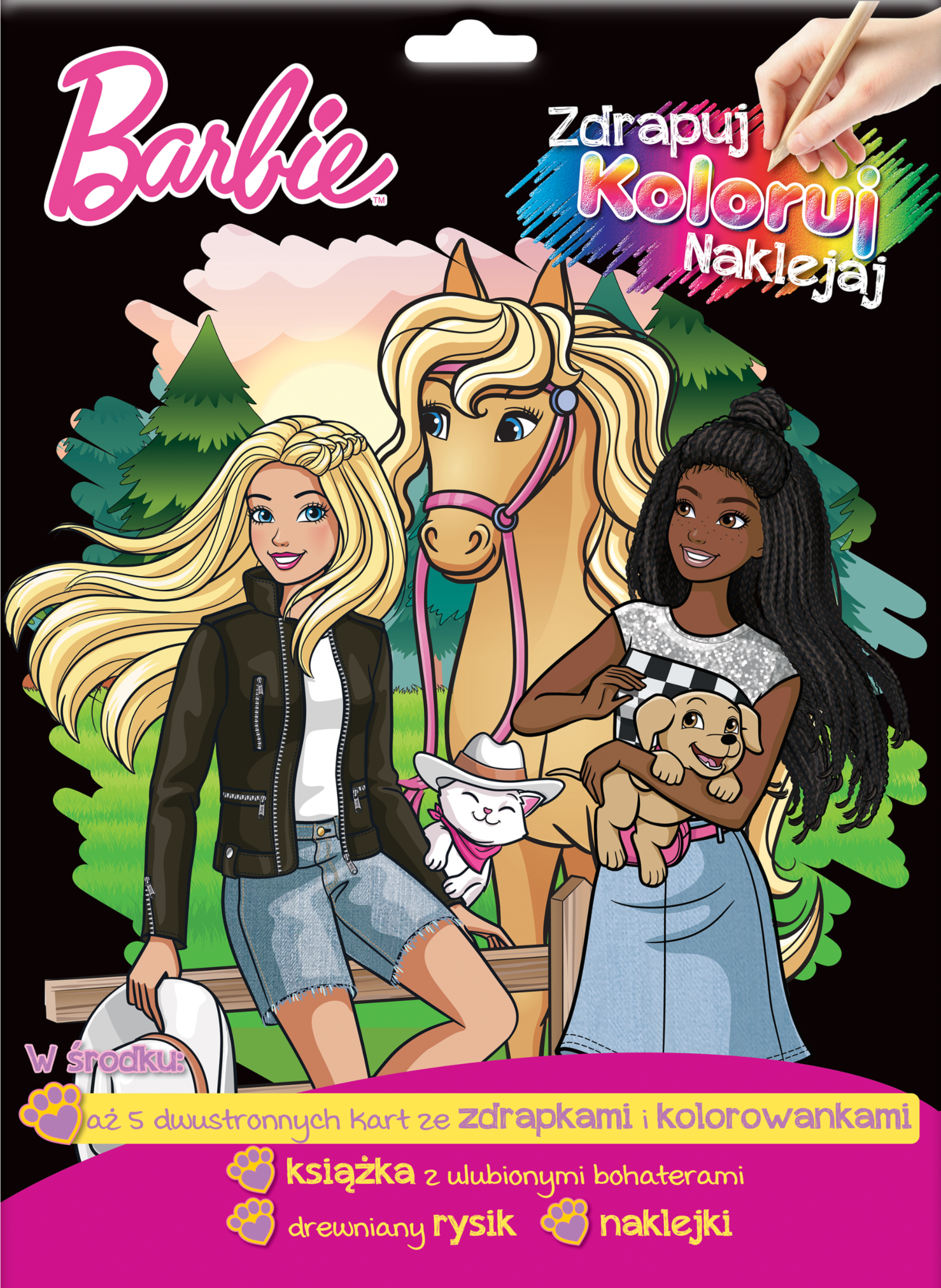 Image of Barbie. Zdrapuj, koloruj, naklejaj